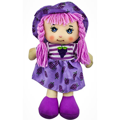 Şapkalı Bez Bebek Mor