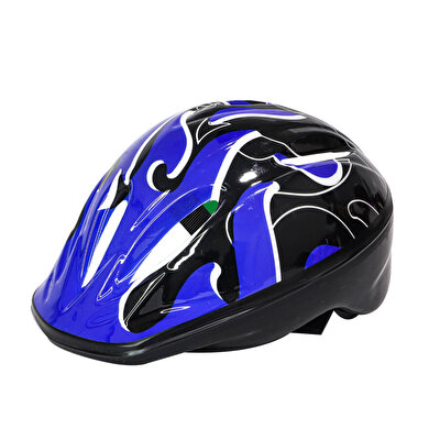 Ayarlanabilir Desenli Baskılı Kask 56-61 Cm Alevli Mavi