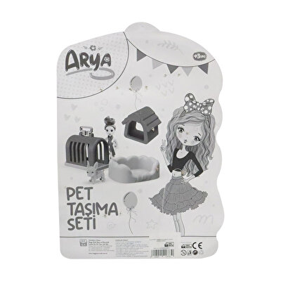 Arya Pet Taşıma Seti Sarı Puantiyeli Elbiseli
