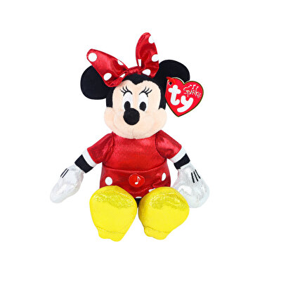 TY Parlak Kırmızı Elbiseli Minnie Mouse Peluş 15 Cm