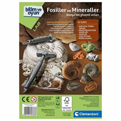 Clemetoni Bilim ve Oyun Fosiller ve Mineraller Kazı Seti