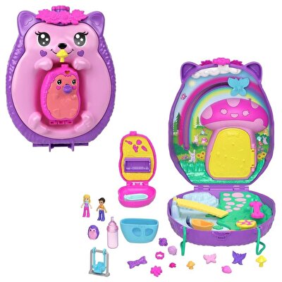 Polly Pocket Çanta Olabilen Micro Oyun Setleri Hedgehog Mom & Baby JBJ91
