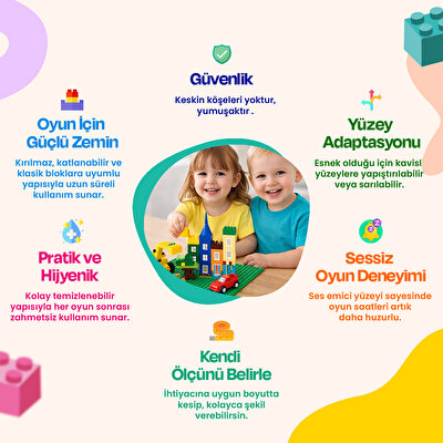 Esnek Blok Zemin 20x20 Cm Mavi