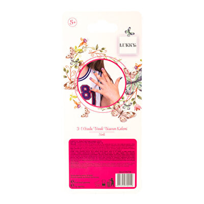 Lukky 3'ü 1 Arada Tırnak Tasarım Kalemi Mavi