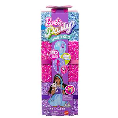Barbie Unboxed Glam Party Serisi Mor Işıltılı Bebek JFY66
