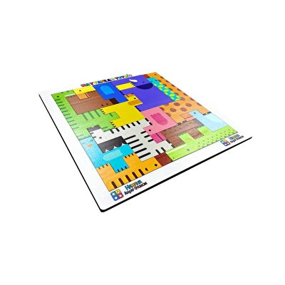 Ahşap Hayvanlar Bul Tak Tetris Beyaz Puzzle