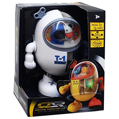 Işıklı Müzikli Robot Kedi T-1A Beyaz