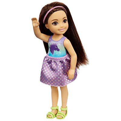 Barbie Aksesuarlı Chelsea Bebekler Unicorn Desenli Tişörtlü GXT39