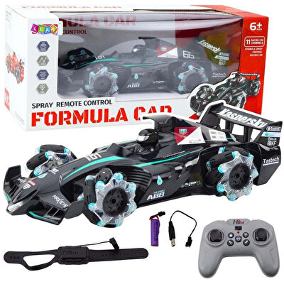 Formula 1 Spray Buhar Atan Uzaktan Kumandalı Siyah Araba