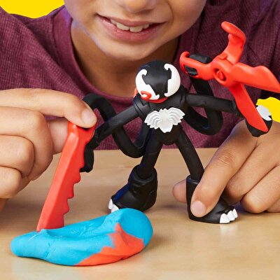 Play Doh Marvel Spider Man Fırlatma ve Dilimle Savaşı Oyun Hamuru Seti F9827