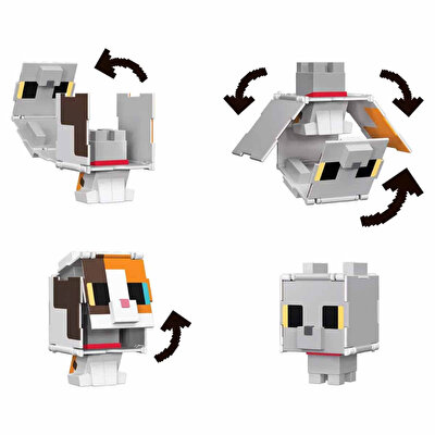 Minecraft Flipping Figs 2'si 1 Arada Figür Calico Cat HTL45
