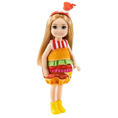 Barbie Kostümlü Chelsea ve Hayvancığı Oyun Setleri Burger Kostümü GRP69