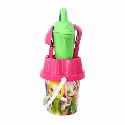 Pembe Kapaklı Yeşil Suluklu Kova Seti 1011