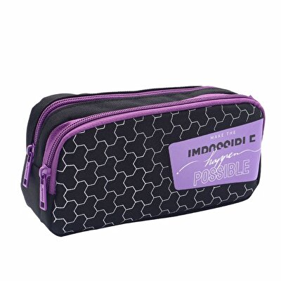 Bubbles Possible Kalem Çantası Mor Fermuarlı