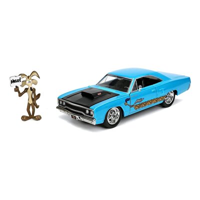 Jada Looney Tunes Roadrunner Plymouth 1970 1:24 Ölçek Araba ve Figür 7 Cm