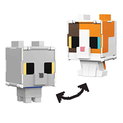 Minecraft Flipping Figs 2'si 1 Arada Figür Calico Cat HTL45