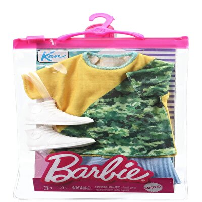Barbie Ken Bebek Kıyafet Koleksiyonu Kamuflaj Desenli Tişört GRC78