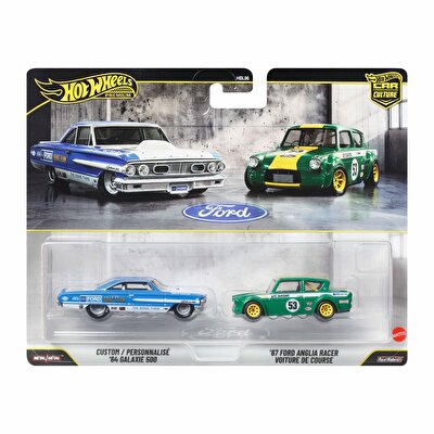 Hot Wheels 2'li̇ Premi̇um Araba Personnalise 64 Galaxie 500 & 67 Ford Anglia Racer Voiture De Course JHW50