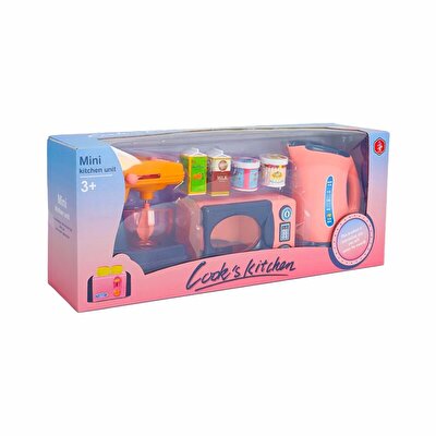 Pembe Mi̇krodalga. Kettle Ve Hamur Maki̇nesi̇ Mutfak Seti̇m