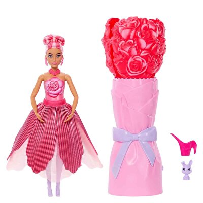 Barbie Petal Pop Gül Elbiseli Bebek JMF59