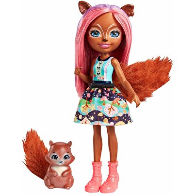 Enchantimals Popüler Karakter Bebekler Sancha Squirrel ve Stumper FMT61