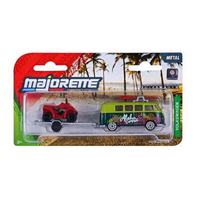 Majorette Volkswagen Römorklu Oyuncak Araba Volkswagen T1 Yeşil