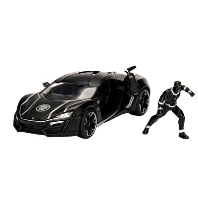 Jada  1:24 Ölçekli Marvel Lykan Hypersport ve Black Panther Figür