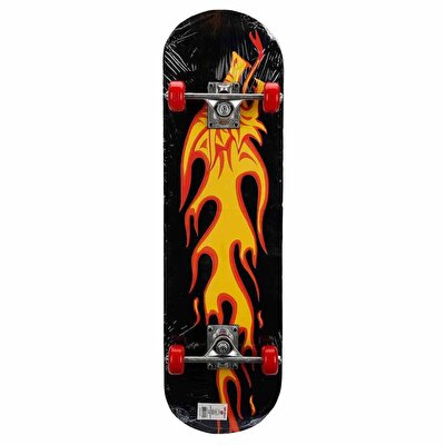 Büyük Tahta Kaykay 70x20 cm Ateş Ejderi