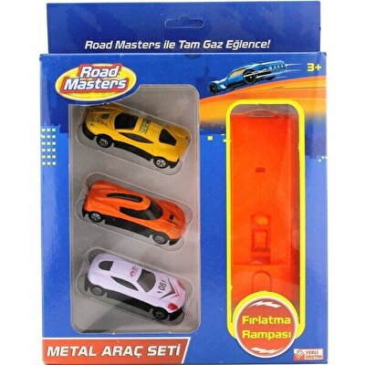 Fırlatma Rampalı Metal Araç Seti