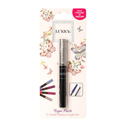 Lukky 2'si 1 Arada Maskara ve Kirpikler Simi Gümüş