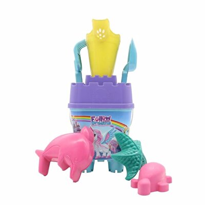 Resimli Mor Kapaklı Full Parçalı Sarı Suluklu Dev Kova Seti 1029