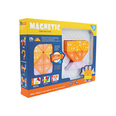 Manyetik 26 Parça Zeka Blokları Turuncu