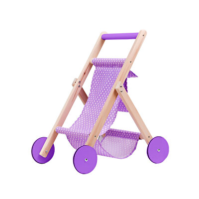 Ahşap Oyuncak Puset Mor