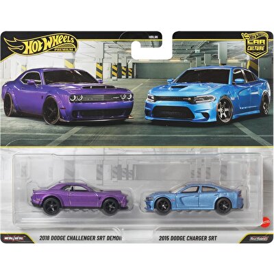 Hot Wheels 2'li̇ Premi̇um Araba 2018 Dodge Challenger Srt Demon & 2015 Dodge Charger SRT JHW47