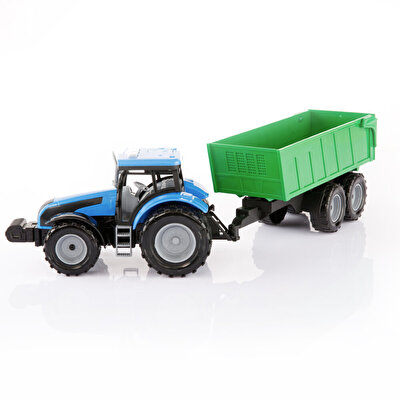 Römorklu Pilli Traktör Mavi