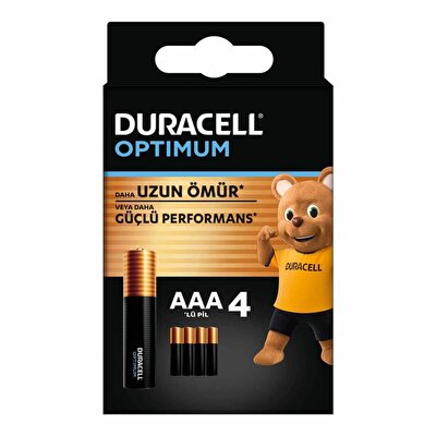 Duracell Optimum 4’lü AAA İnce Kalem Pil