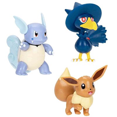 Pokemon Battle 3'lü Fi̇gür Seti̇ Eeve Wartortle Murkrow