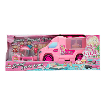 Sally Karavan Kamp Seri̇si̇ Fi̇gürlü Oyun Seti̇ Toz Pembe
