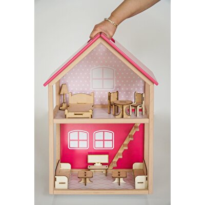 Ahşap Merdivenli Ev 1001 Pembe