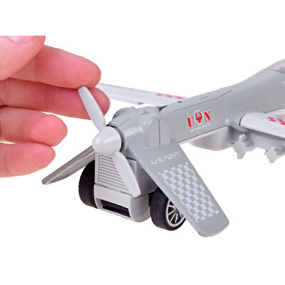 Kutulu Sesli ve Işıklı Askeri Çek Bırak Uçak