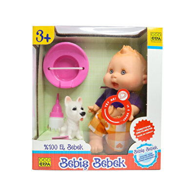 Altını Islatan Bebiş Bebek ve Minik Arkadaşı Mor Tişörtlü Erkek