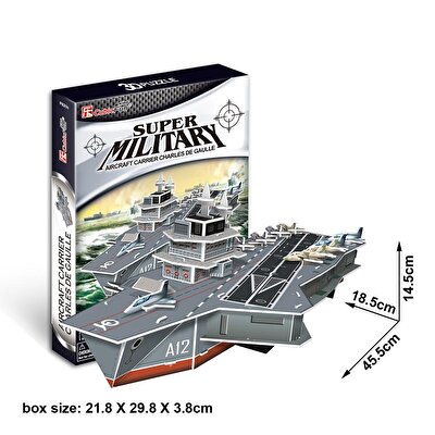 Cubic Fun 3D Puzzle 60 Parça Charles De Gaulle Uçak Gemisi