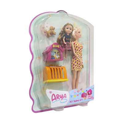 Arya Pet Taşıma Seti Sarı Puantiyeli Elbiseli