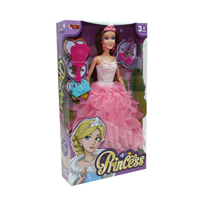 Aksesuarlı Pembe Elbi̇seli̇ Prenses Bebek