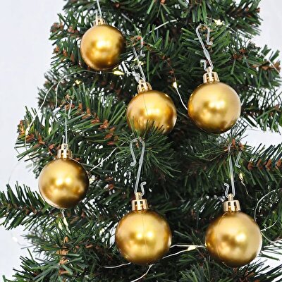 Ağaç Süsleme Topları 6'lı Set Mat Altın 4 Cm