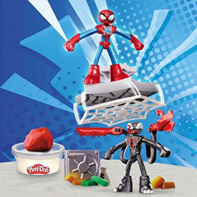 Play Doh Marvel Spider Man Fırlatma ve Dilimle Savaşı Oyun Hamuru Seti F9827