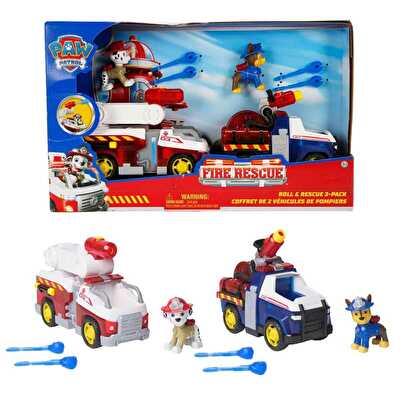 Paw Patrol Fire Rescue Roll & Rescue Görev Araçları ve 2’li Figür Seti