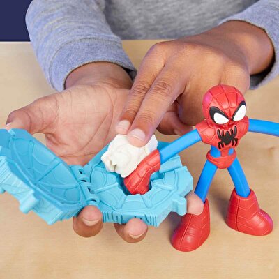 Play Doh Marvel Spider Man Fırlatma ve Dilimle Savaşı Oyun Hamuru Seti F9827