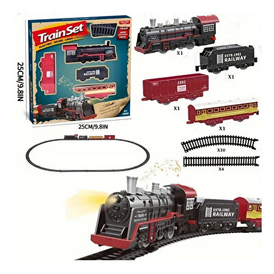 Sesli ve Buharlı Lokomotif 13 Parça Tren Seti