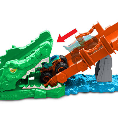 Hot Wheels Monster Trucks Timsahı Devir Oyun Seti JJN45
